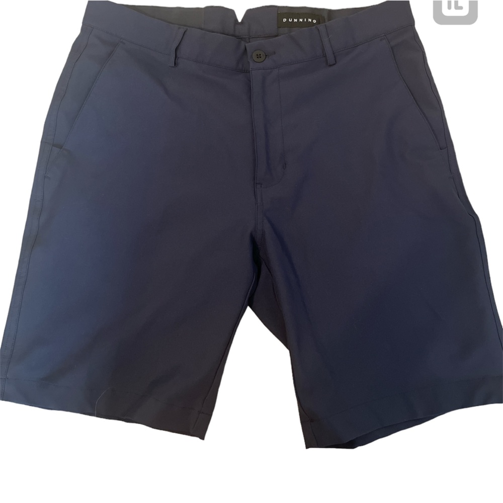 Dunning Men’s golf shorts size 34 waist. Navy blue. Extra button. - Picture 2 of 4